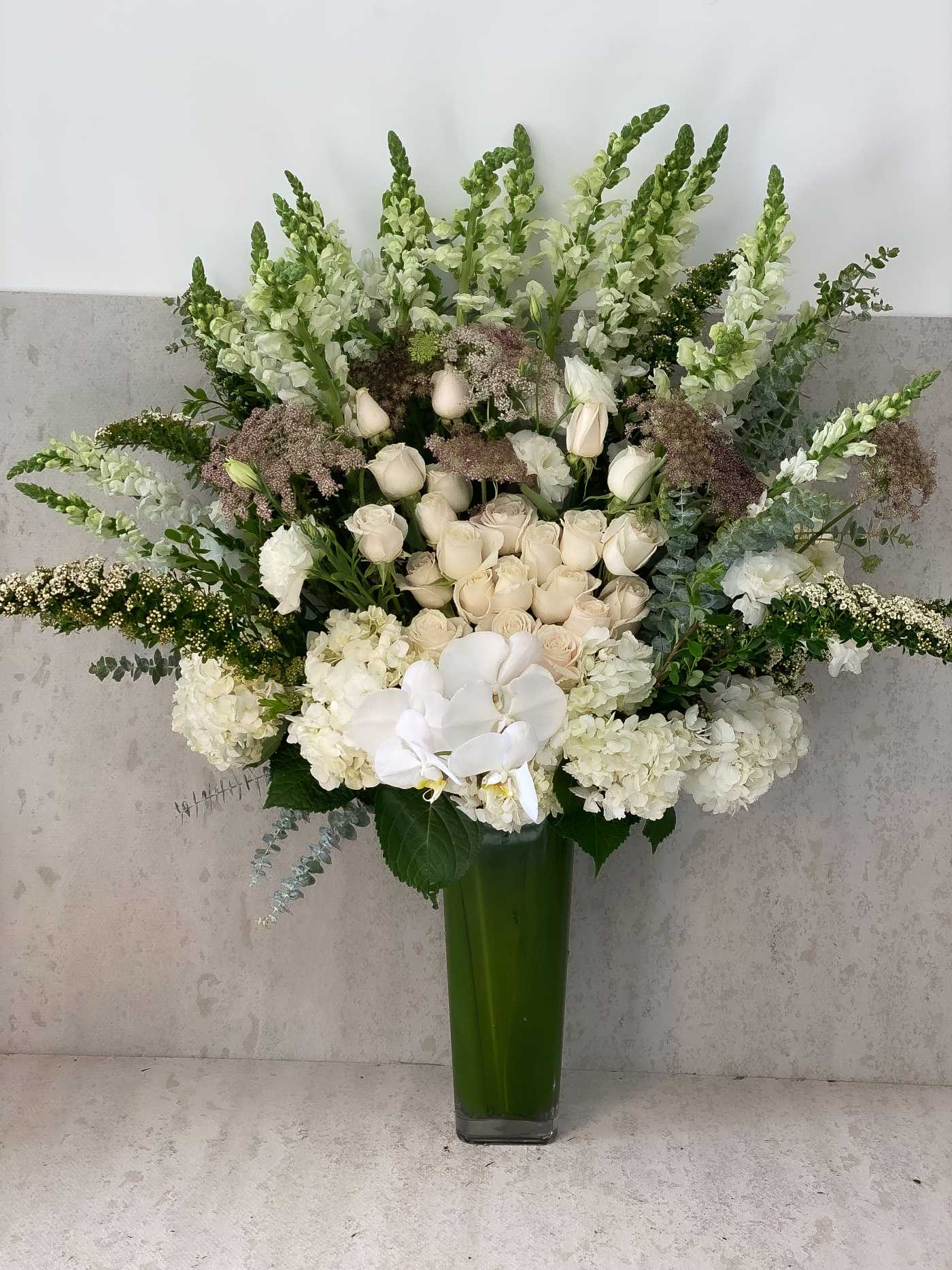 Luxury White Flowers in Tall Vase – Premium Delivery Los Angeles