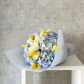 Blue & Yellow Hydrangea Bouquet – Same Day Delivery Los Angeles