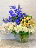 Blue & Yellow Flower Arrangement – Same Day Delivery Los Angeles