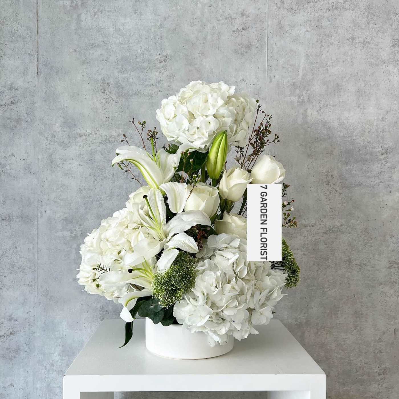 White Flower Arrangement in  Vase – Same Day Delivery Los Angeles