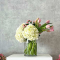 Tulips & Hydrangeas Modern Arrangement – Same Day Delivery LA