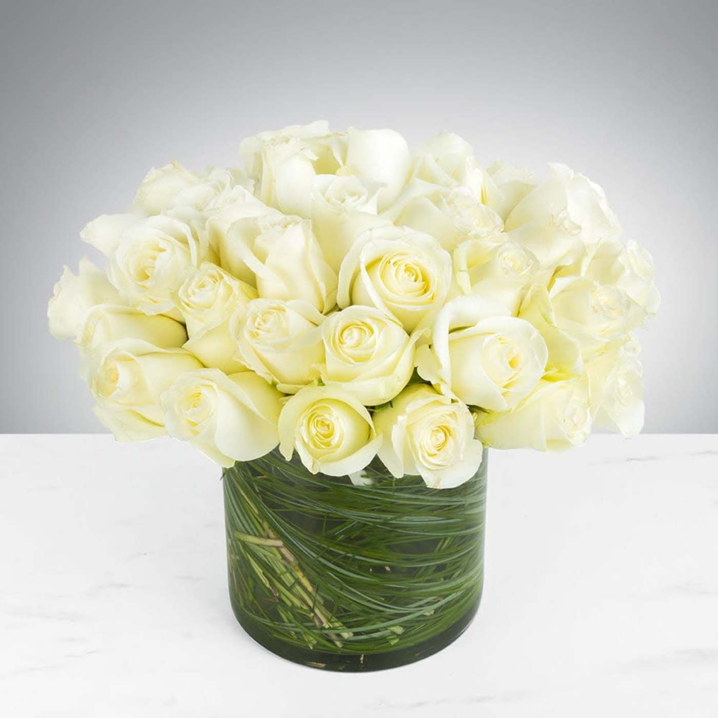 24 White Roses in Vase – Same Day Flower Delivery Los Angeles